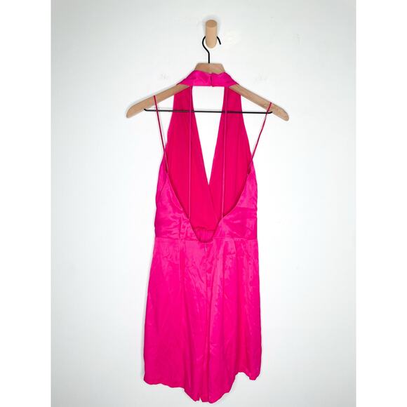 NWT Zara Pink Satin Halter Romper Small Silky Night Out Party Outfit - Picture 8 of 12